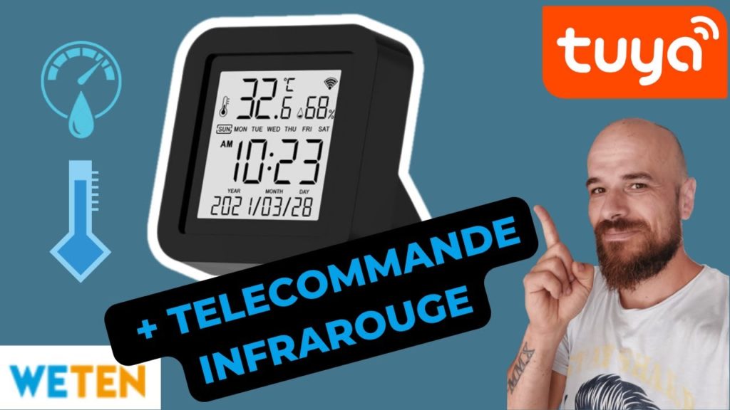 Thermomètre hygromètre avec télécommande infrarouge TUYA pas cher ! test complet.