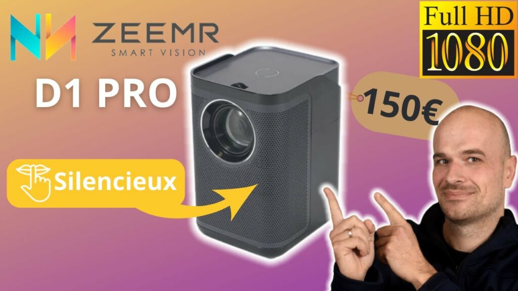 ZEEMR D1 pro : vidéoprojecteur pas cher avec Belle qualité d’image , bon son et silencieux.